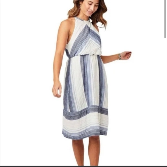 Striped Blue and White Women's Dress - Picture 1 of 1